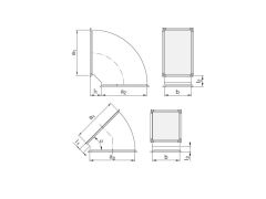 Dikdörtgen Hava Kanalı 90°Dirsek 1000x1000 mm