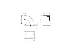 Dikdörtgen Hava Kanalı 45°Dirsek 1000x1000 mm